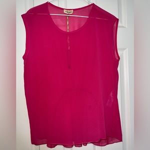 🩷🇮🇹 NWOT! Made in Italy Fucshia Sheer Blouse